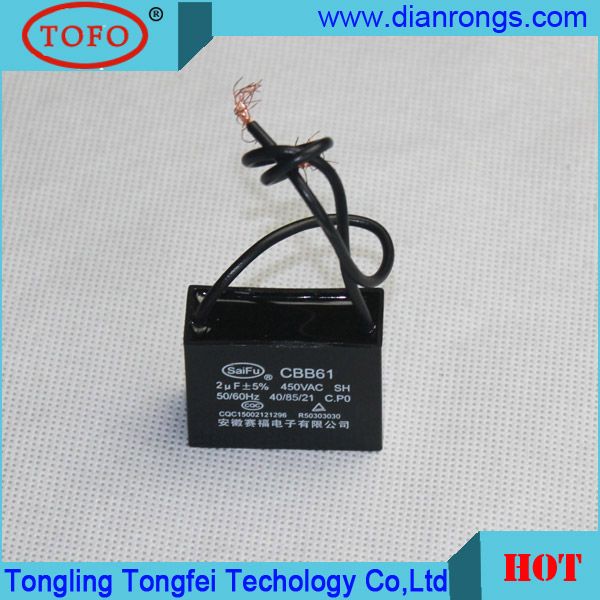 Cbb61 Fan Capacitor-with Wire for Motor Start Motor Run